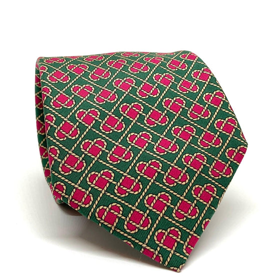 Cravatta Hermès con cuori intrecciati c.7308EA