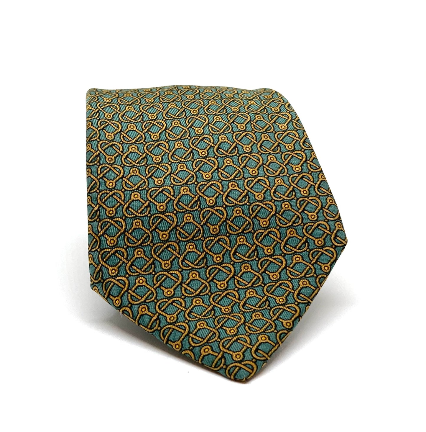 Cravatta Hermès stampa a forma di cuore intrecciato  c.7318EA