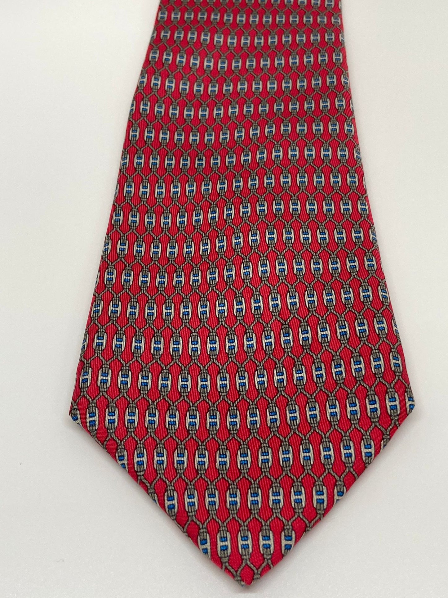 Cravatta Hermès stampa con fibbie legate c.7199UA