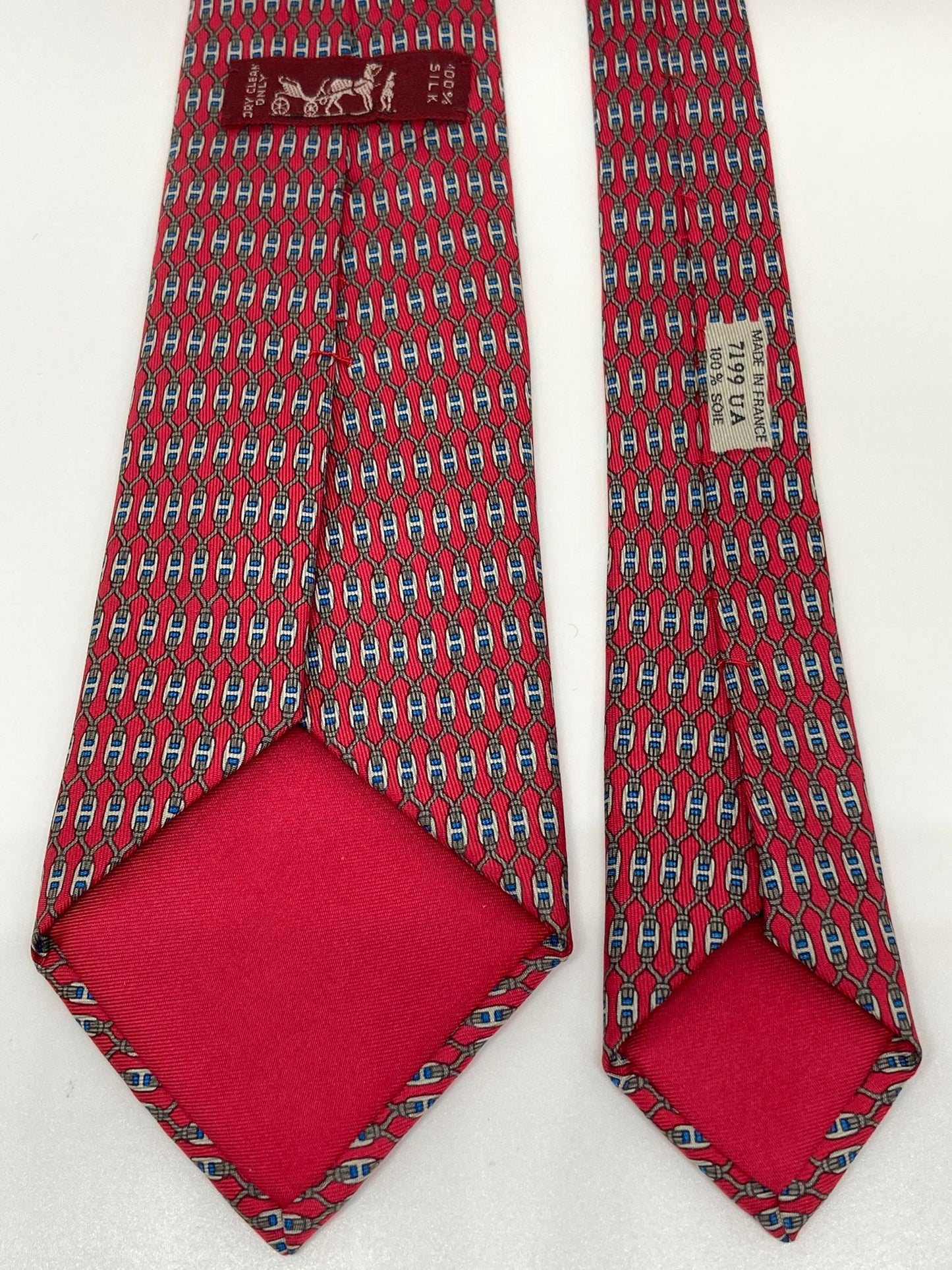 Cravatta Hermès stampa con fibbie legate c.7199UA
