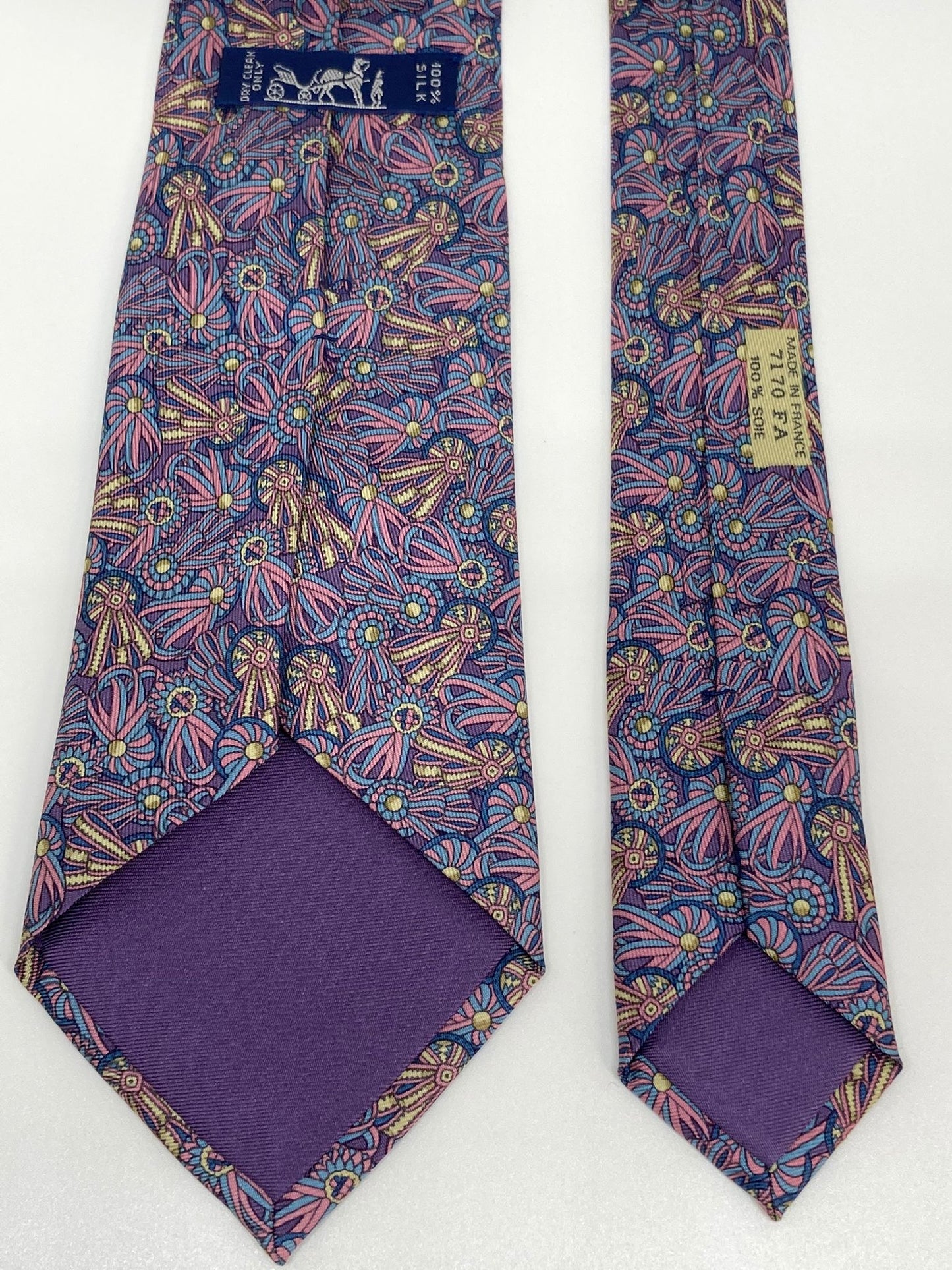 Cravatta Hermès con stampa fantasia carnevale c.7170FA