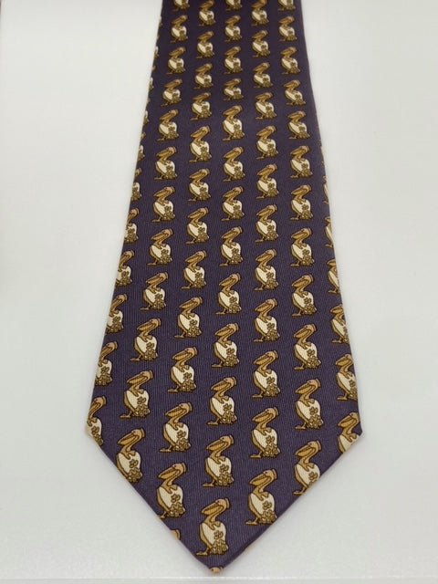Cravatta Hermès pellicani c.7343EA