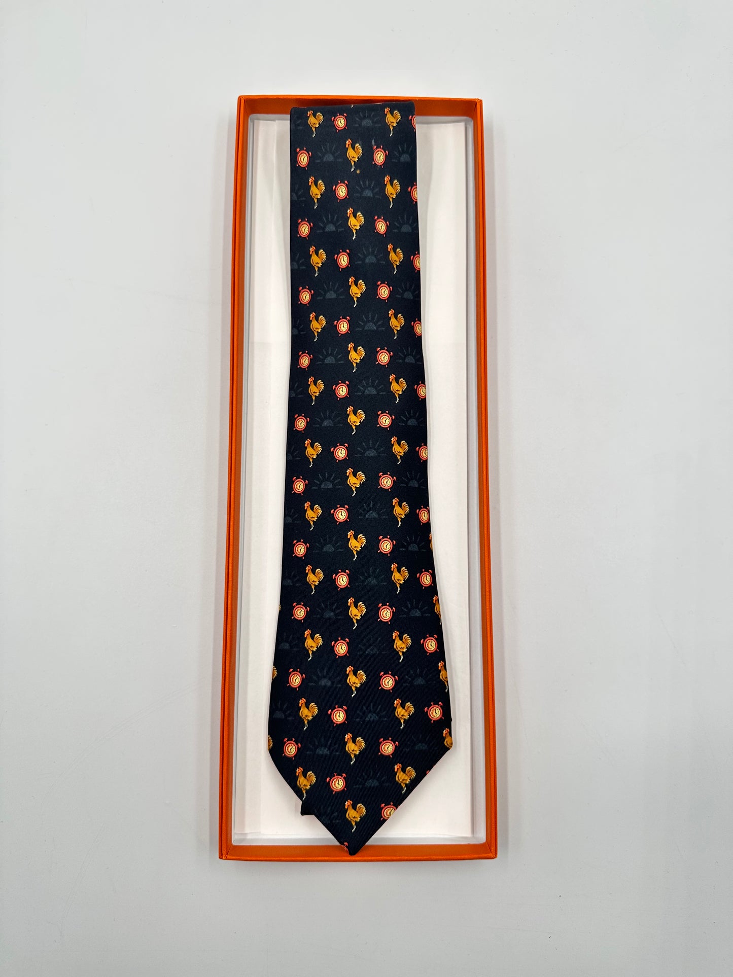 Cravatta Hermès 7566SA gallo.