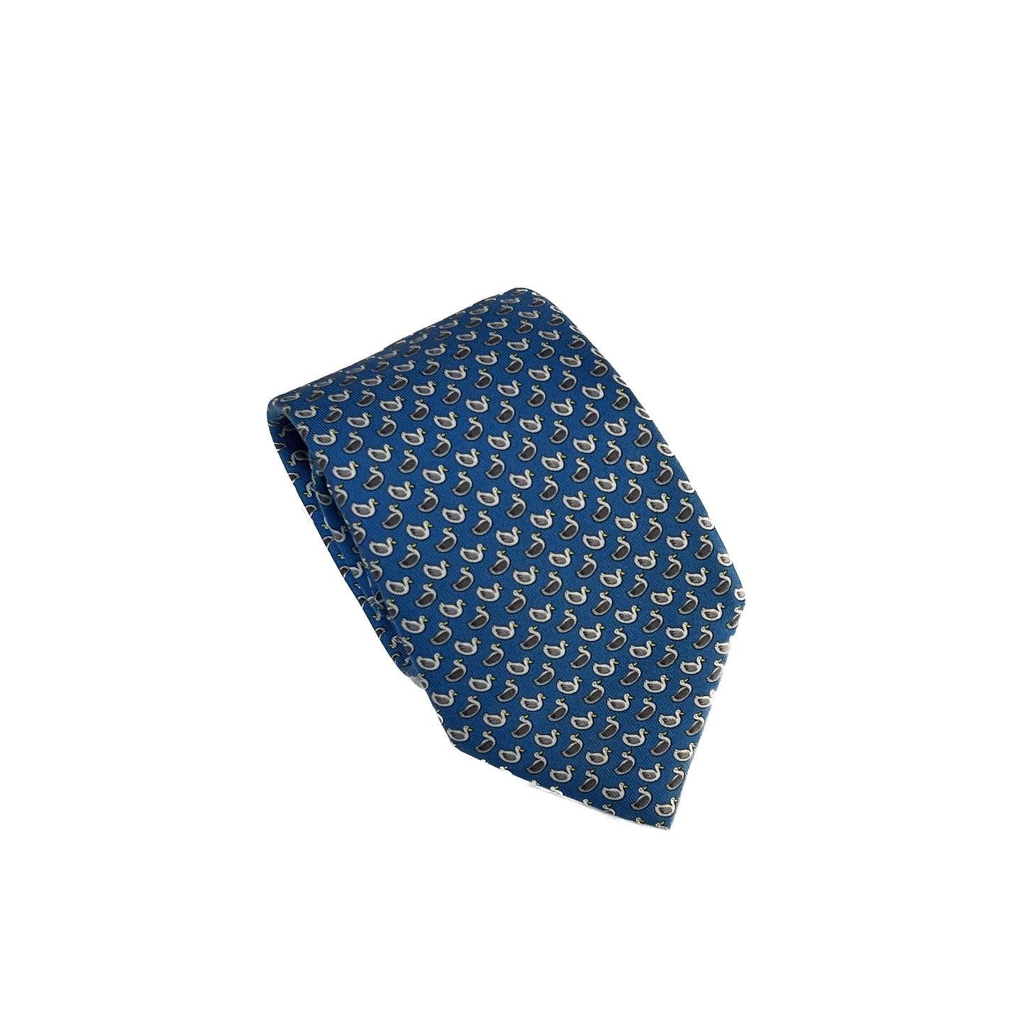 Cravatta Hermès azzurra con paperelle