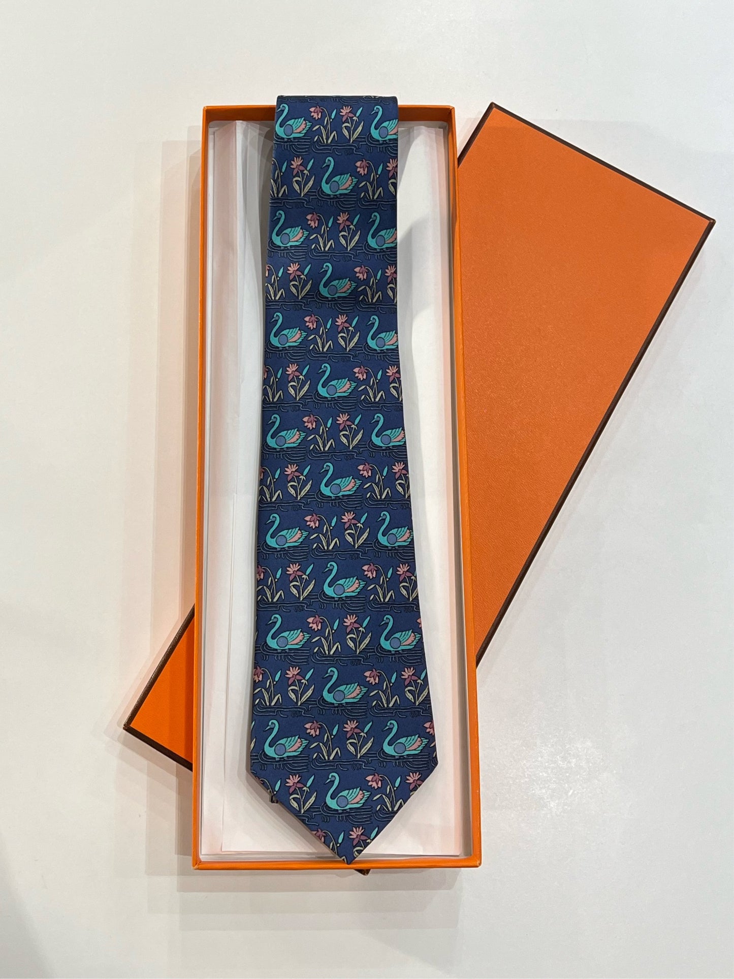 Hermès vintage tie cigni 7285MA
