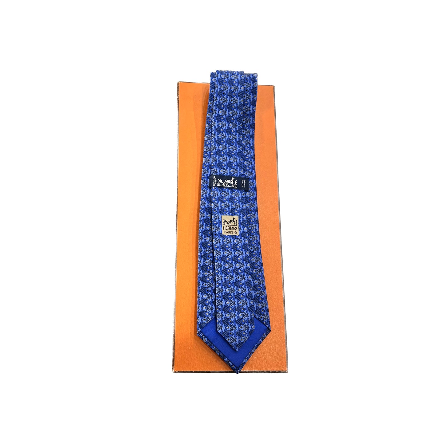 Hermès vintage tie pesci 7322EA