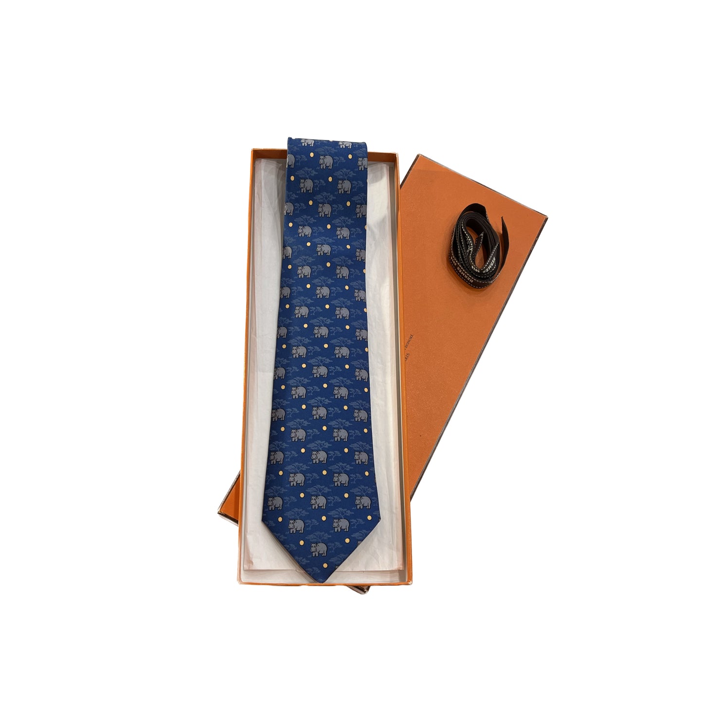 Hermès vintage tie ippopotami 7439HA